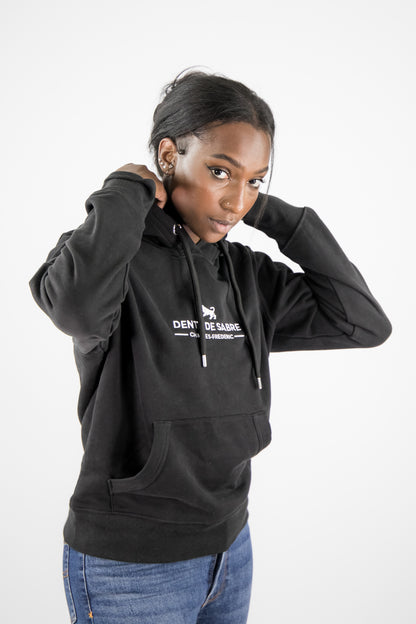 sweat femme noir logo brodé blanc